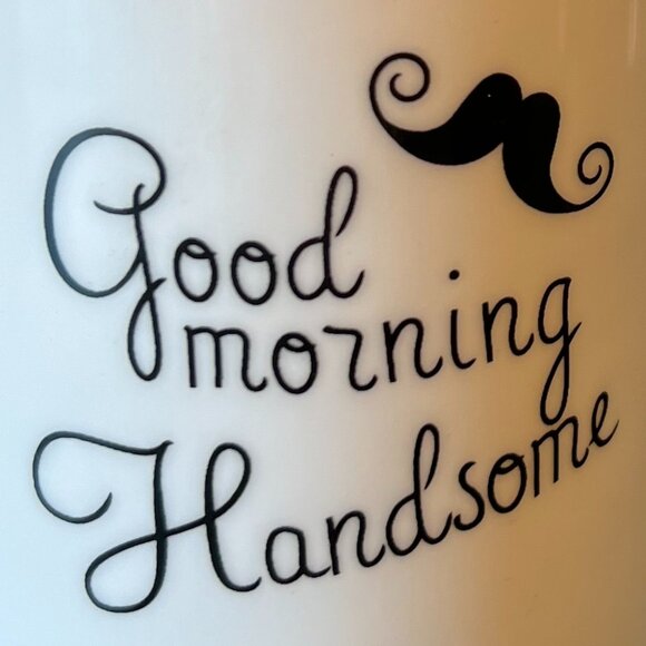 Kissing Couple GOOD MORNING BEAUTIFUL and HANDSOME His & Hers Ceramic Mug Set - Picture 12 of 12